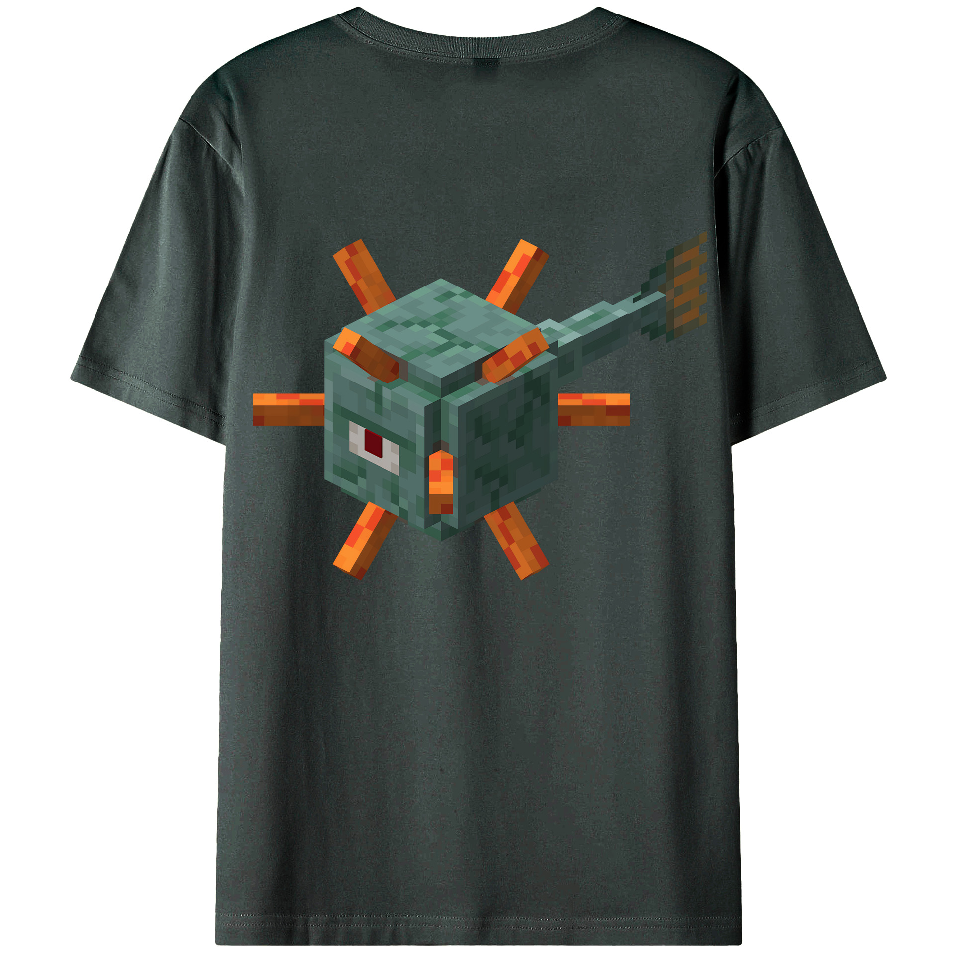 （画像用） マインクラフト ブロックの世界 Minecraft MC Block world 綿100％ メンズ半袖Tシャツ（バックプリント） 通気性